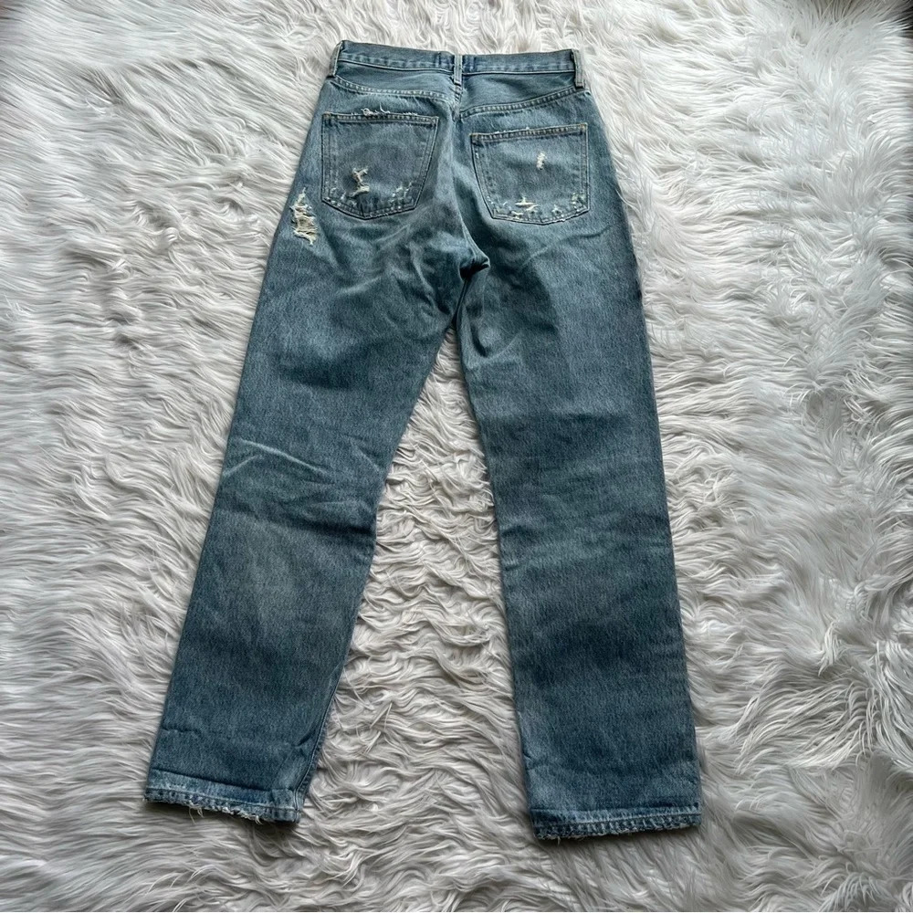 Agolde Light Blue High Rise Ripped Jeans - Picture 12 of 13